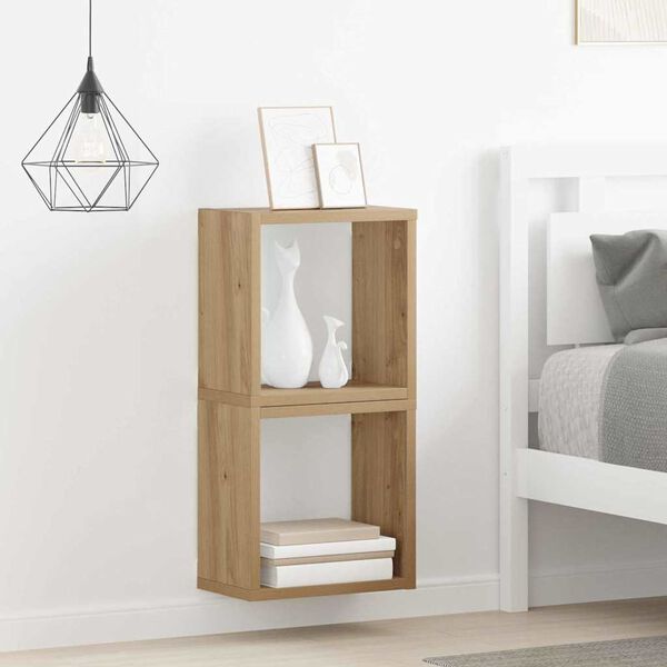 vidaXL Ράφια Τοίχου με ράφι 2 pcs Artisan Oak 26 x 15 x 26 cm