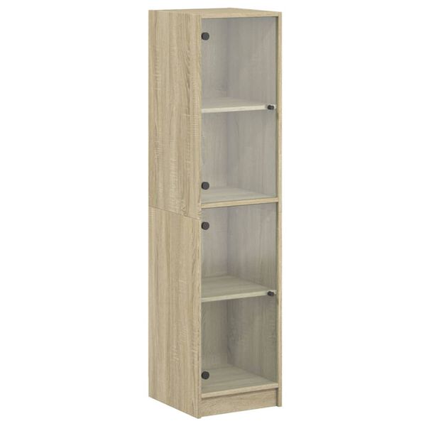 vidaXL Ντουλάπι Sonoma Δρυς 35 x 37 x 142 εκ. με Γυάλινες Πόρτες