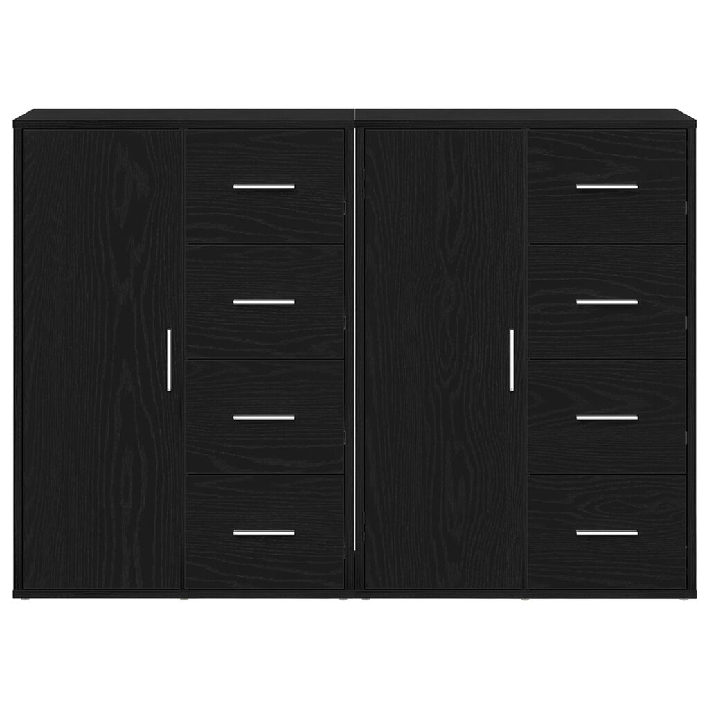 vidaXL Μπουφέδες 2 τεμ Μαύρος Δρυς 60x31x84 εκ Συνθετικό ξύλο