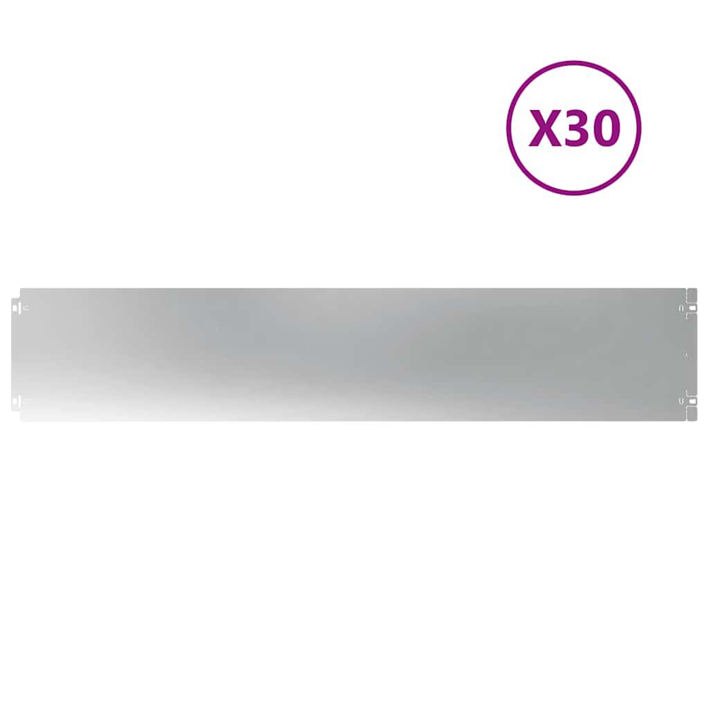 vidaXL Περιφράξεις γκαζόν 30 τεμάχια 20x103 cm από γαλβανισμένο χάλυβα