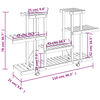 vidaXL Βάση Λουλουδιών με Ρόδες 110x25x78 εκ. από Μασίφ Ξύλο Ελάτης