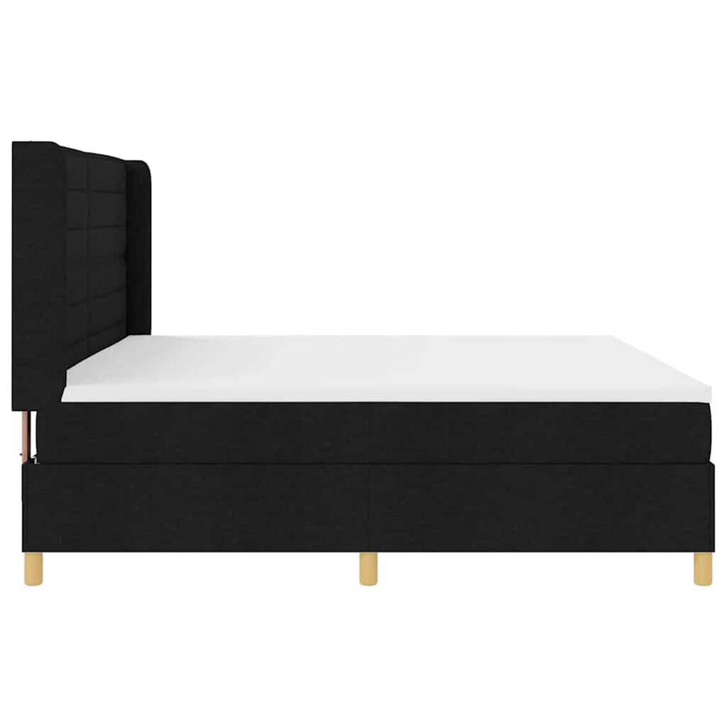 vidaXL Κρεβάτι με ελατήριο με στρώμα Μαύρο 200 x 200 cm ύφασμα