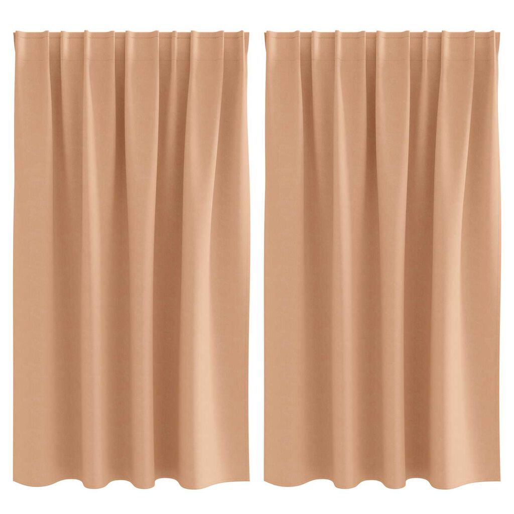 vidaXL Κουρτίνες 2 pcs Ανοιχτό καφέ 140 x 140 cm Πολυεστέρας