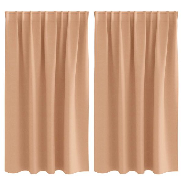 vidaXL Κουρτίνες 2 pcs Ανοιχτό καφέ 140 x 140 cm Πολυεστέρας