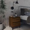 vidaXL Κομοδίνα 2 τεμ. Καφέ Δρυς 40x35x50 εκ. με Μεταλλικά Πόδια
