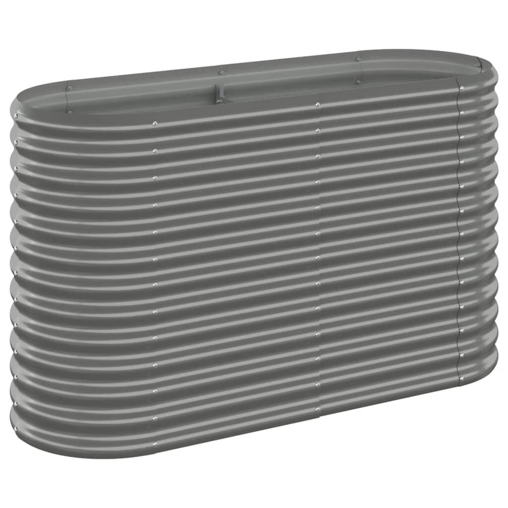 vidaXL Ζαρντινιέρα Γκρι 114x40x68 εκ. Ατσάλι με Ηλεκτρ. Βαφή Πούδρας