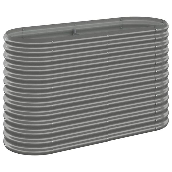vidaXL Ζαρντινιέρα Γκρι 114x40x68 εκ. Ατσάλι με Ηλεκτρ. Βαφή Πούδρας