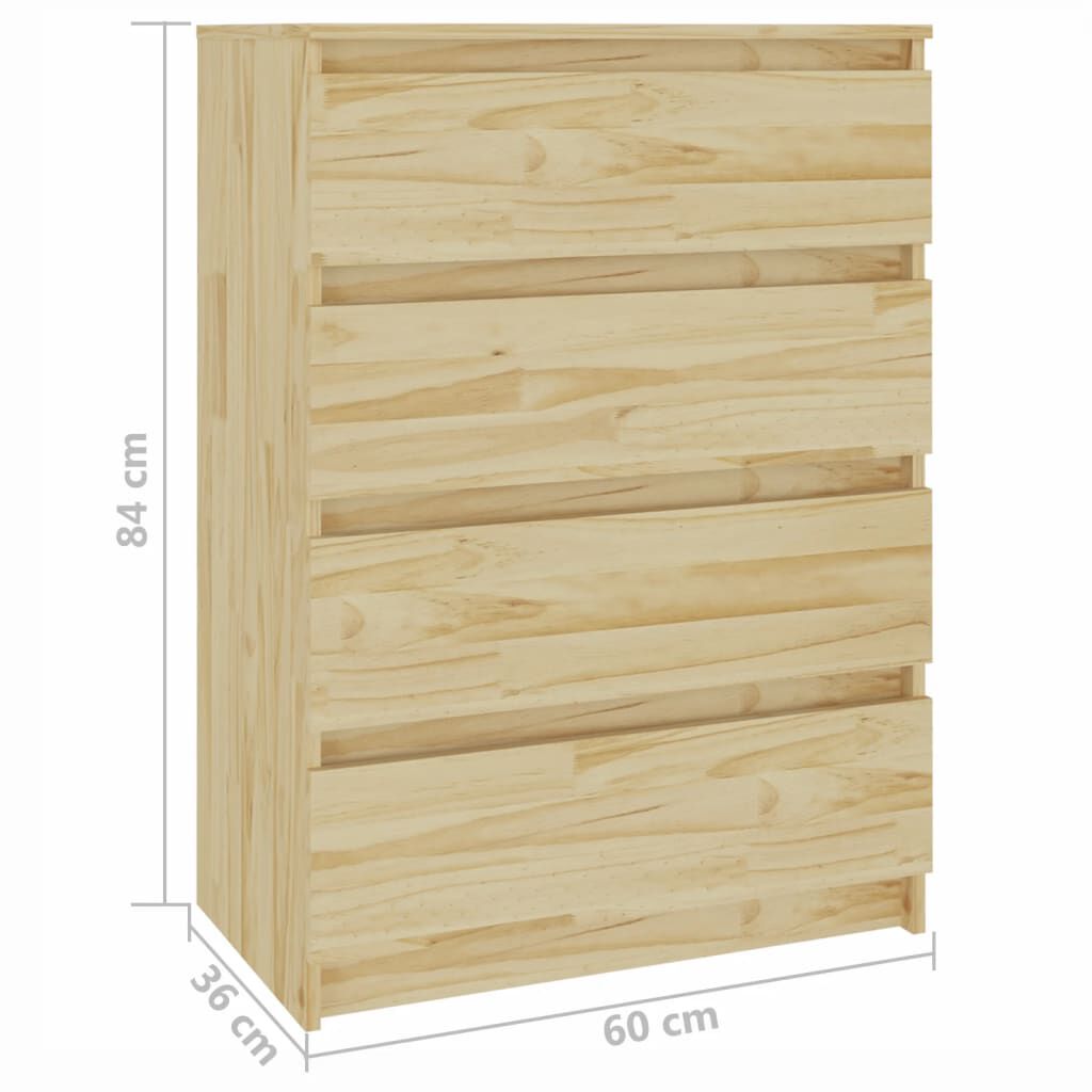 vidaXL Συρταριέρα 60 x 36 x 84 εκ. από Μασίφ Ξύλο Πεύκου