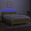 vidaXL &Kappa;&rho;&epsilon;&beta;ά&tau;&iota; Boxspring &mu;&epsilon; &Sigma;&tau;&rho;ώ&mu;&alpha; & LED &Pi;&rho;ά&sigma;&iota;&nu;&omicron; 140x190 &epsilon;&kappa; &Upsilon;&phi;&alpha;&sigma;&mu;ά&tau;&iota;&nu;&omicron;