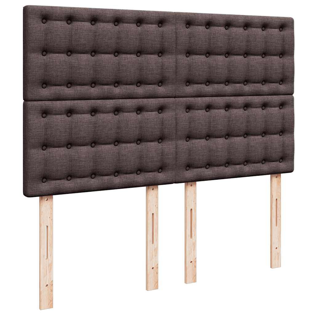 vidaXL Κρεβάτι Boxspring με Στρώμα Σκούρο Καφέ 140x190 εκ. Υφασμάτινο