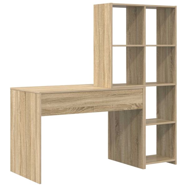 vidaXL Γραφείο Sonoma Δρυς 138.5 x 55 x 143 εκ Επεξεργασμένο ξύλο