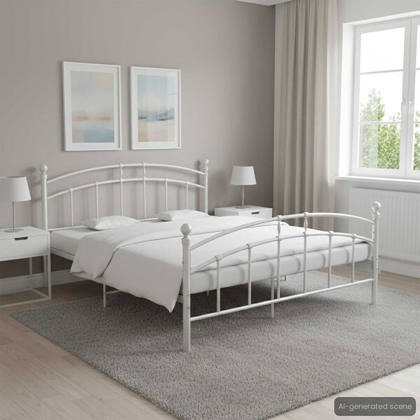 vidaXL &Pi;&lambda;&alpha;ί&sigma;&iota;&omicron; &Kappa;&rho;&epsilon;&beta;&alpha;&tau;&iota;&omicron;ύ &Lambda;&epsilon;&upsilon;&kappa;ό 160 x 200 &epsilon;&kappa;. &Mu;&epsilon;&tau;&alpha;&lambda;&lambda;&iota;&kappa;ό