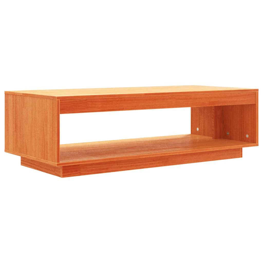 vidaXL Τραπεζάκι Σαλονιού Καφέ Κεριού 110x50x33,5εκ. Μασίφ Ξύλο Πεύκου