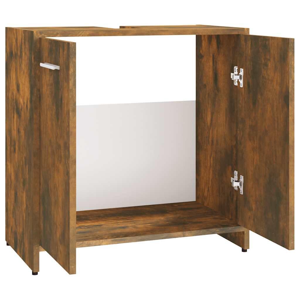 vidaXL Ντουλάπι Μπάνιου Καπνιστή Δρυς 60x33x60 εκ. Επεξεργασμένο Ξύλο