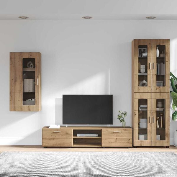 vidaXL &Sigma;&epsilon;&tau; &epsilon;&pi;ί&pi;&lambda;&omicron;&upsilon; &tau;&eta;&lambda;&epsilon;ό&rho;&alpha;&sigma;&eta;&sigmaf; &mu;&epsilon; &rho;ά&phi;&iota; Artisan Oak &Epsilon;&pi;&epsilon;&xi;&epsilon;&rho;&gamma;&alpha;&sigma;&mu;έ&nu;&omicron; &xi;ύ&lambda;&omicron;