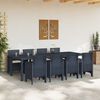 vidaXL Σέτ φαγητού για κήπο 9 pcs Ανθρακί Rattan Polt