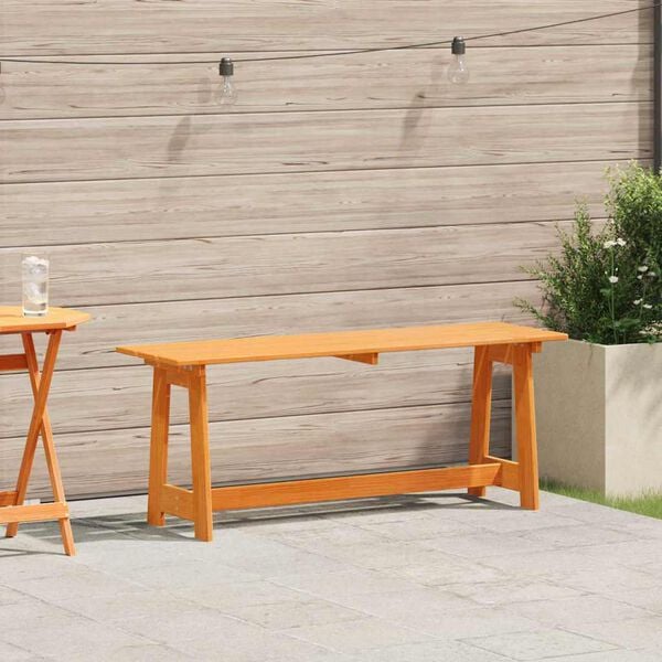 vidaXL Εξωτερικός πάγκος Καφέ 119 x 35 x 47 εκ. Μασίφ ξύλο πεύκου