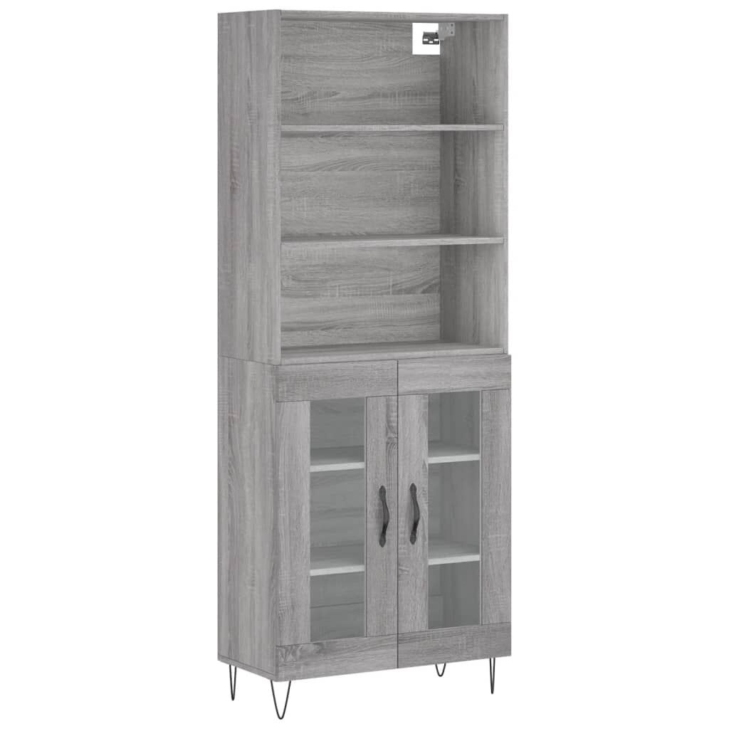 vidaXL Ντουλάπι Γκρι Sonoma 69,5 x 34 x 180 εκ. Επεξεργασμένο Ξύλο