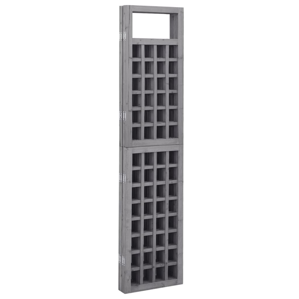 vidaXL Διαχωριστικό Δωμ./Καφασωτό 3 Πάνελ Γκρι 121x180 εκ. Ξύλο Ελάτης