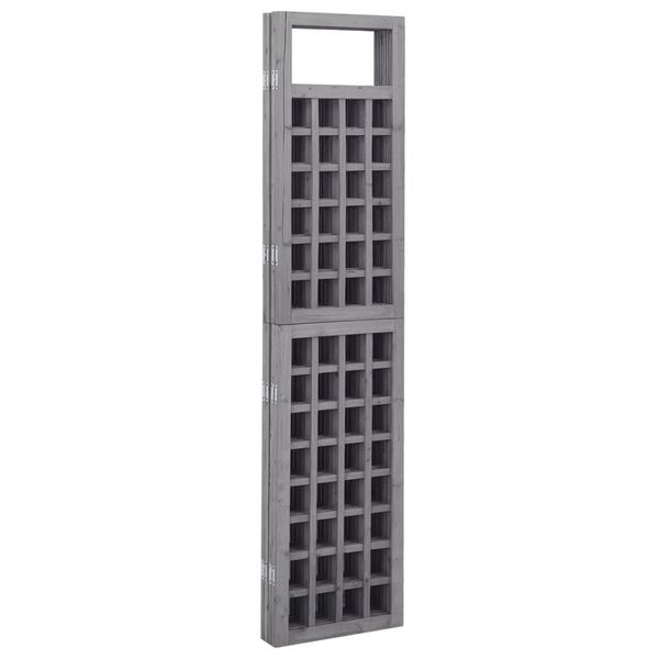 vidaXL Διαχωριστικό Δωμ./Καφασωτό 3 Πάνελ Γκρι 121x180 εκ. Ξύλο Ελάτης