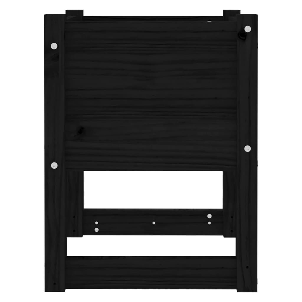 vidaXL Ζαρντινιέρες 2 τεμ. Μαύρο 40x40x52,5 εκ. από Μασίφ Ξύλο Πεύκου
