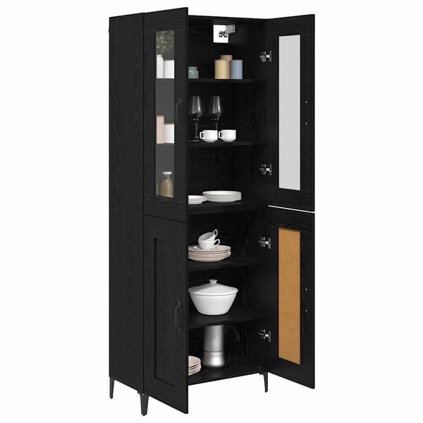 vidaXL Highboard &Mu;&alpha;ύ&rho;&eta; &Omicron;&xi;&upsilon;ά 69,5 x 34 x 180 &epsilon;&kappa;. &Epsilon;&pi;&epsilon;&xi;&epsilon;&rho;&gamma;&alpha;&sigma;&mu;έ&nu;&omicron; &xi;ύ&lambda;&omicron;