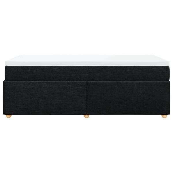 vidaXL Κρεβάτι Boxspring με Στρώμα Μαύρο 90x200 εκ. Υφασμάτινο