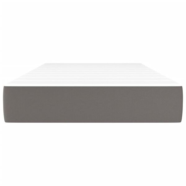 vidaXL Στρώμα με Pocket Springs Γκρι 120x190x20 εκ. Συνθετικό Δέρμα