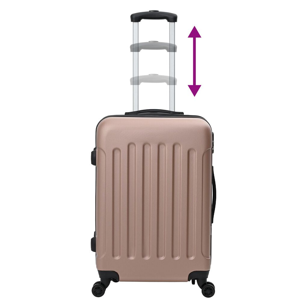 vidaXL Σετ Βαλίτσας 3 τμχ Σκληρή Ροζ Χρυσό 20” 24” 28” ABS