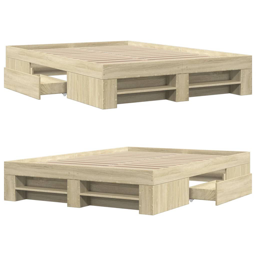 vidaXL Πλαίσιο Κρεβατιού Χωρ. Στρώμα Sonoma Δρυς 120x200εκ. Επ. Ξύλο