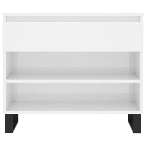 vidaXL Παπουτσοθήκη Γυαλιστερή Λευκή 70x36x60 εκ. Επεξεργασμένο Ξύλο