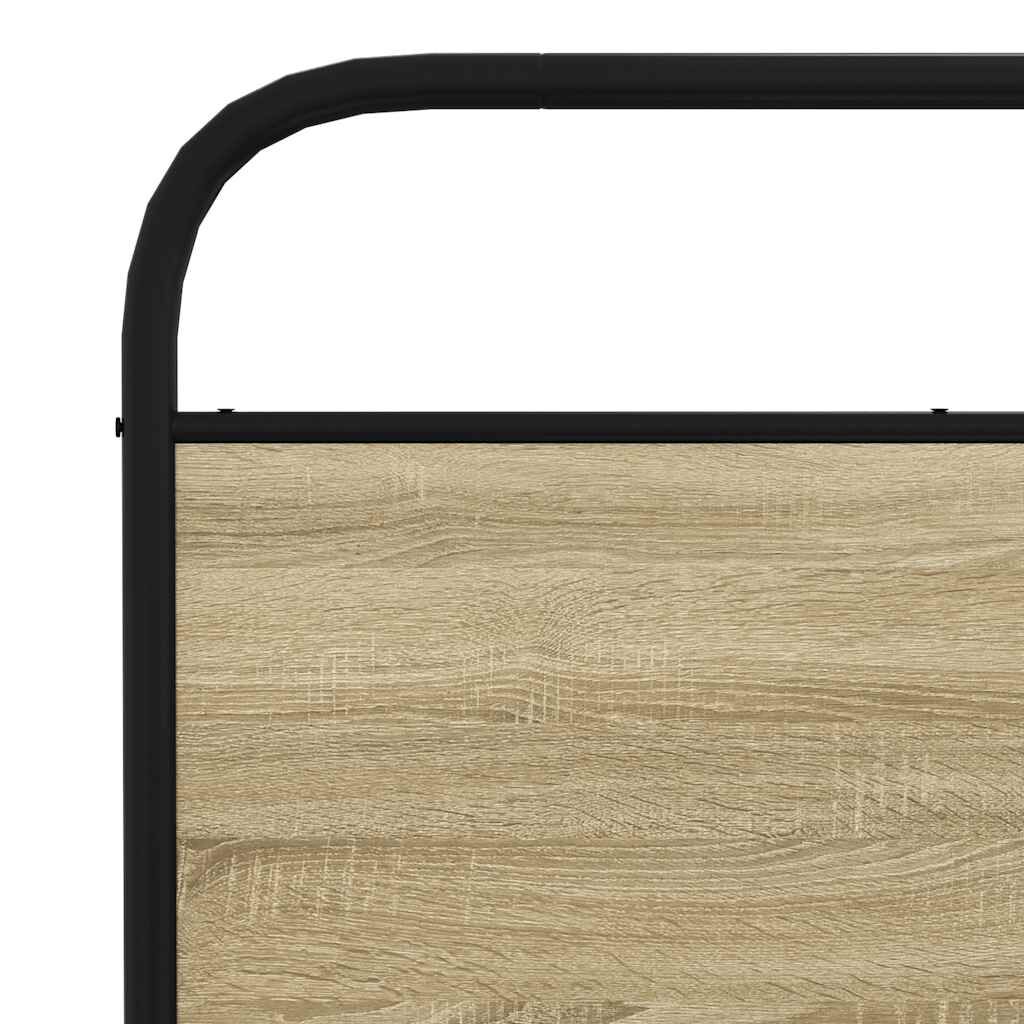 vidaXL Σκελετός Κρεβ. Χωρίς Στρώμα Sonoma Δρυς 200x200 εκ. Μεταλλικό