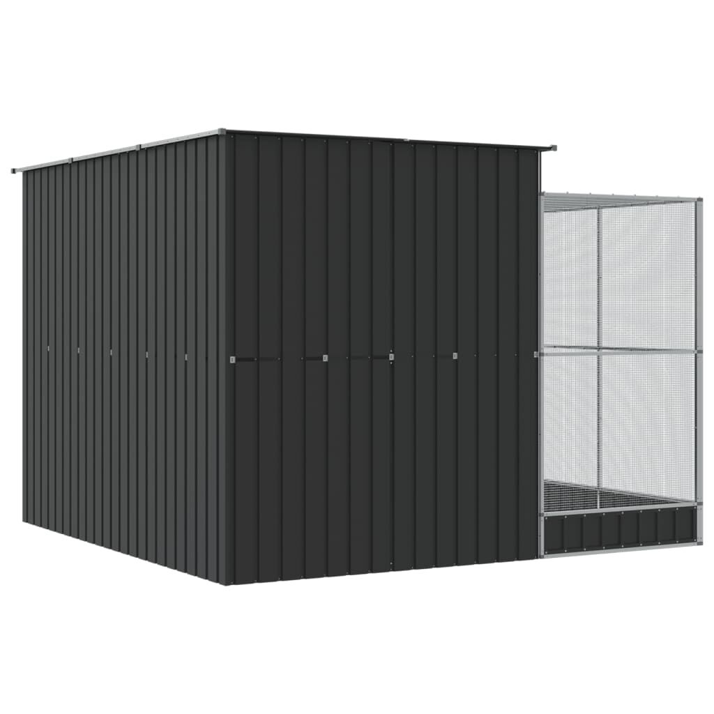 vidaXL Κλουβί με Επέκταση Ασημένιο 290x303x216 εκ. Ατσάλινο