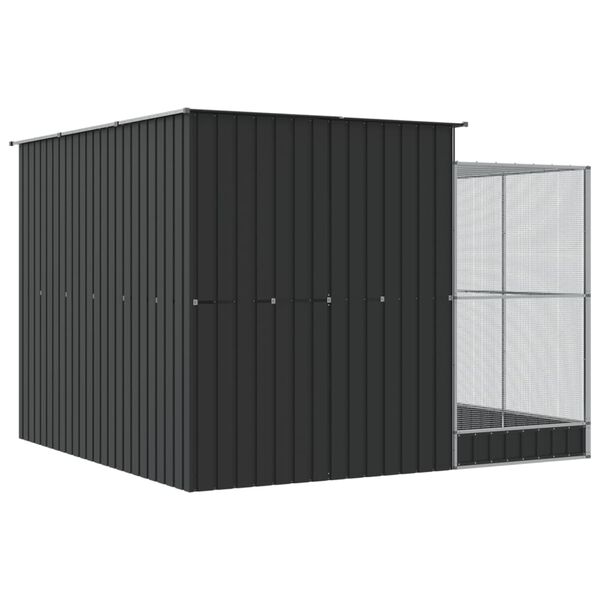vidaXL Κλουβί με Επέκταση Ασημένιο 290x303x216 εκ. Ατσάλινο