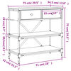 vidaXL Τραπέζι Κονσόλα Γκρι Sonoma 75x34,5x75 εκ. Επεξεργασμένο Ξύλο