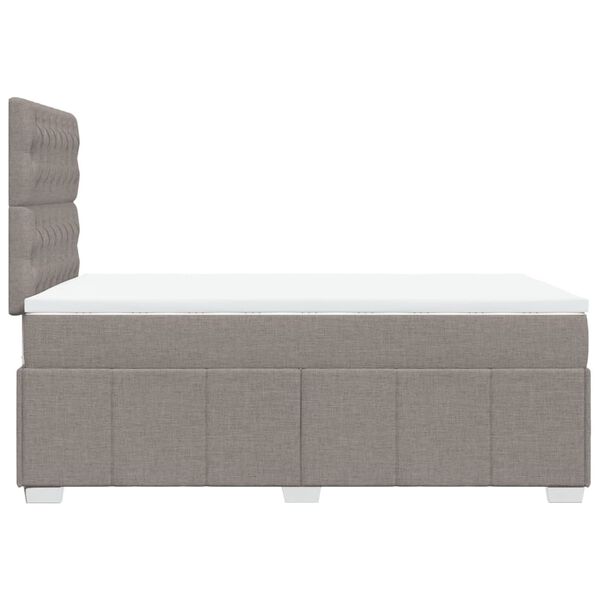 vidaXL Κρεβάτι Boxspring με Στρώμα Taupe 120x200 εκ. Υφασμάτινο