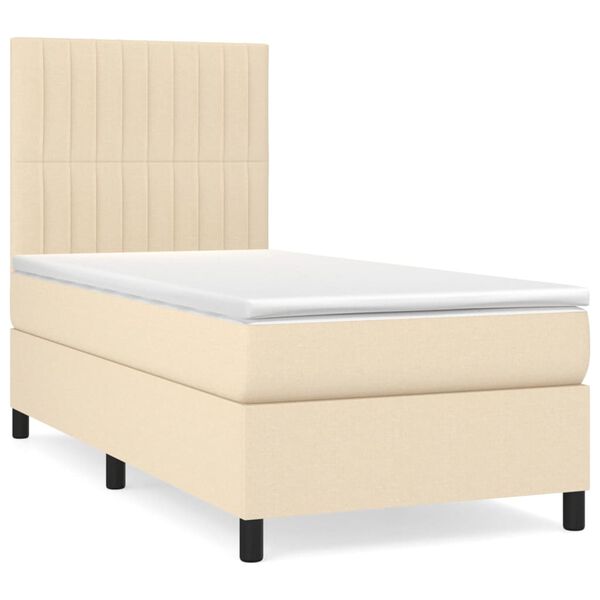 vidaXL &Kappa;&rho;&epsilon;&beta;ά&tau;&iota; Boxspring &mu;&epsilon; &Sigma;&tau;&rho;ώ&mu;&alpha; &Kappa;&rho;&epsilon;&mu; 100 x 200 &epsilon;&kappa;. &Upsilon;&phi;&alpha;&sigma;&mu;ά&tau;&iota;&nu;&omicron;