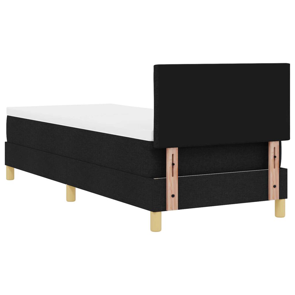 vidaXL Κρεβάτι με ελατήρια με στρώμα Μαύρο 80 x 200 cm ύφασμα