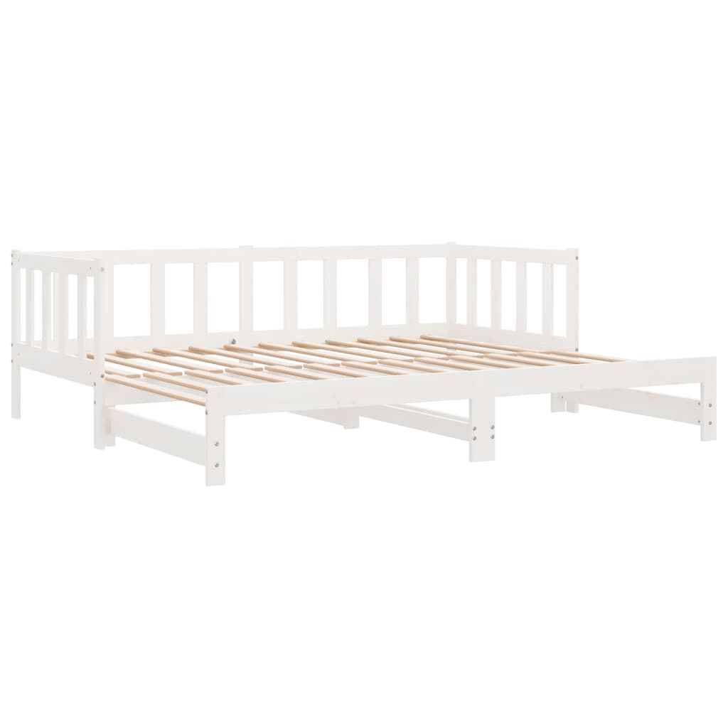 vidaXL Καναπές Κρεβάτι Συρόμενος Λευκός 2x(90x190) εκ. από Μασίφ Πεύκο