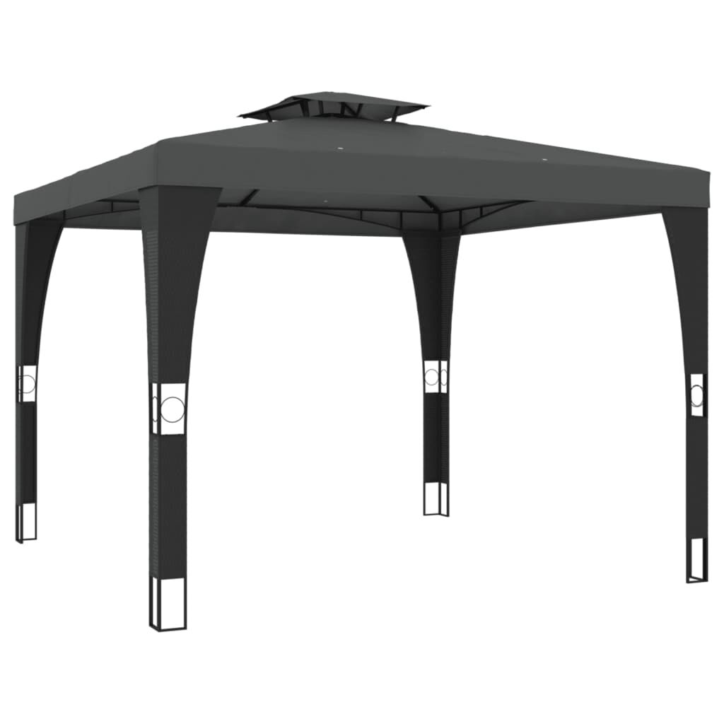 vidaXL Κιόσκι με Διπλή Οροφή Ανθρακί 2,98x2,98 μ. Ατσάλινο