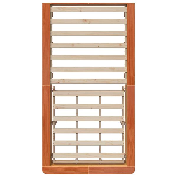 vidaXL Σκελετός Κρεβατιού Καφέ κεριού 90 x 190 cm Μασίφ ξύλο