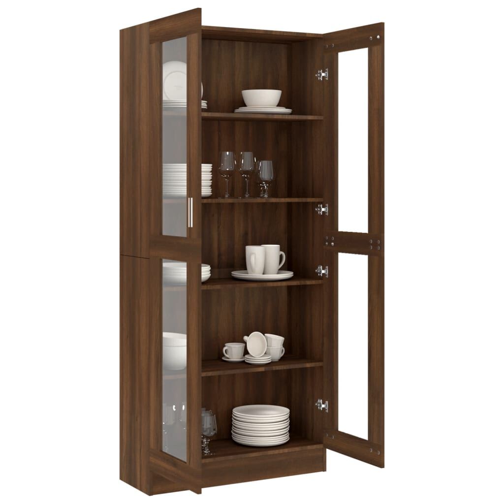 vidaXL Βιτρίνα Καφέ Δρυς 82,5x30,5x185,5 εκ. από Επεξεργασμένο Ξύλο