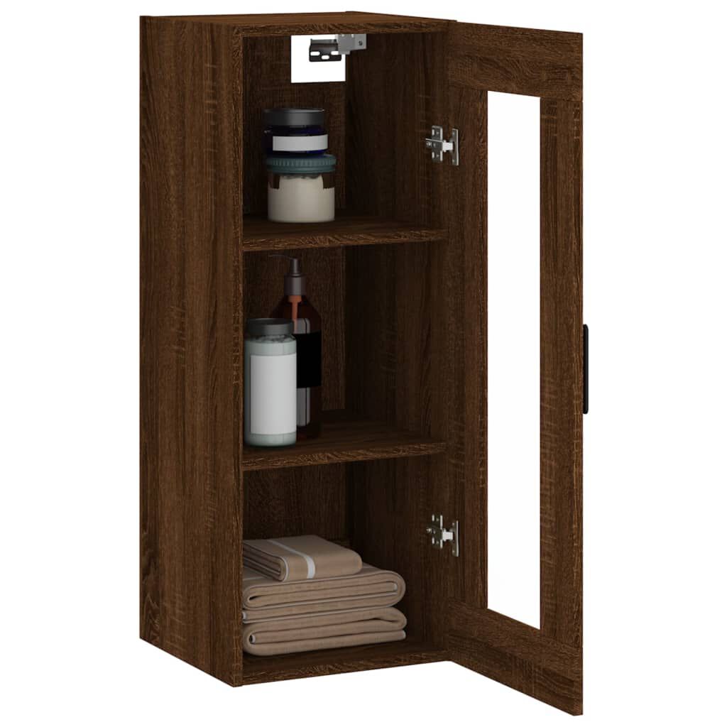 vidaXL Ντουλάπι Τοίχου Καφέ Δρυς 34,5 x 34 x 90 εκ.