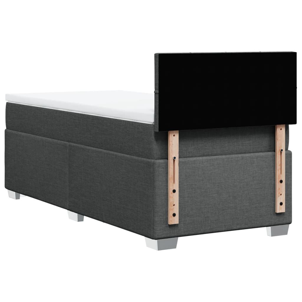 vidaXL Κρεβάτι Boxspring με Στρώμα Σκούρο Γκρι 80x200 εκ. Υφασμάτινο