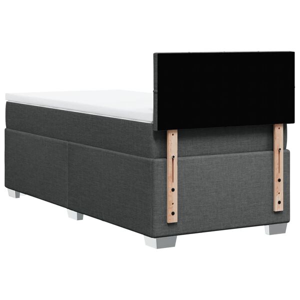 vidaXL Κρεβάτι Boxspring με Στρώμα Σκούρο Γκρι 80x200 εκ. Υφασμάτινο