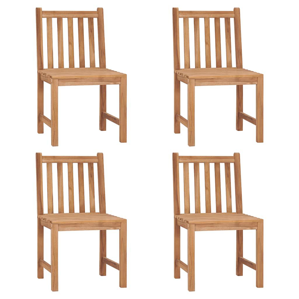 vidaXL Καρέκλες Κήπου 4 Τεμαχίων από Μασίφ Ξύλο Teak με Μαξιλάρια