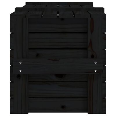 vidaXL Κουτί Αποθήκευσης Μαύρα 91x40,5x42 εκ. Μασίφ Ξύλο Πεύκου