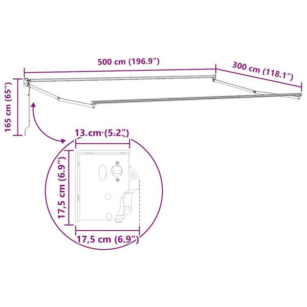 vidaXL Σκηνίτσα Αναδιπλούμενη Λευκό 500 x 300 εκ Ύφασμα, Μέταλλο