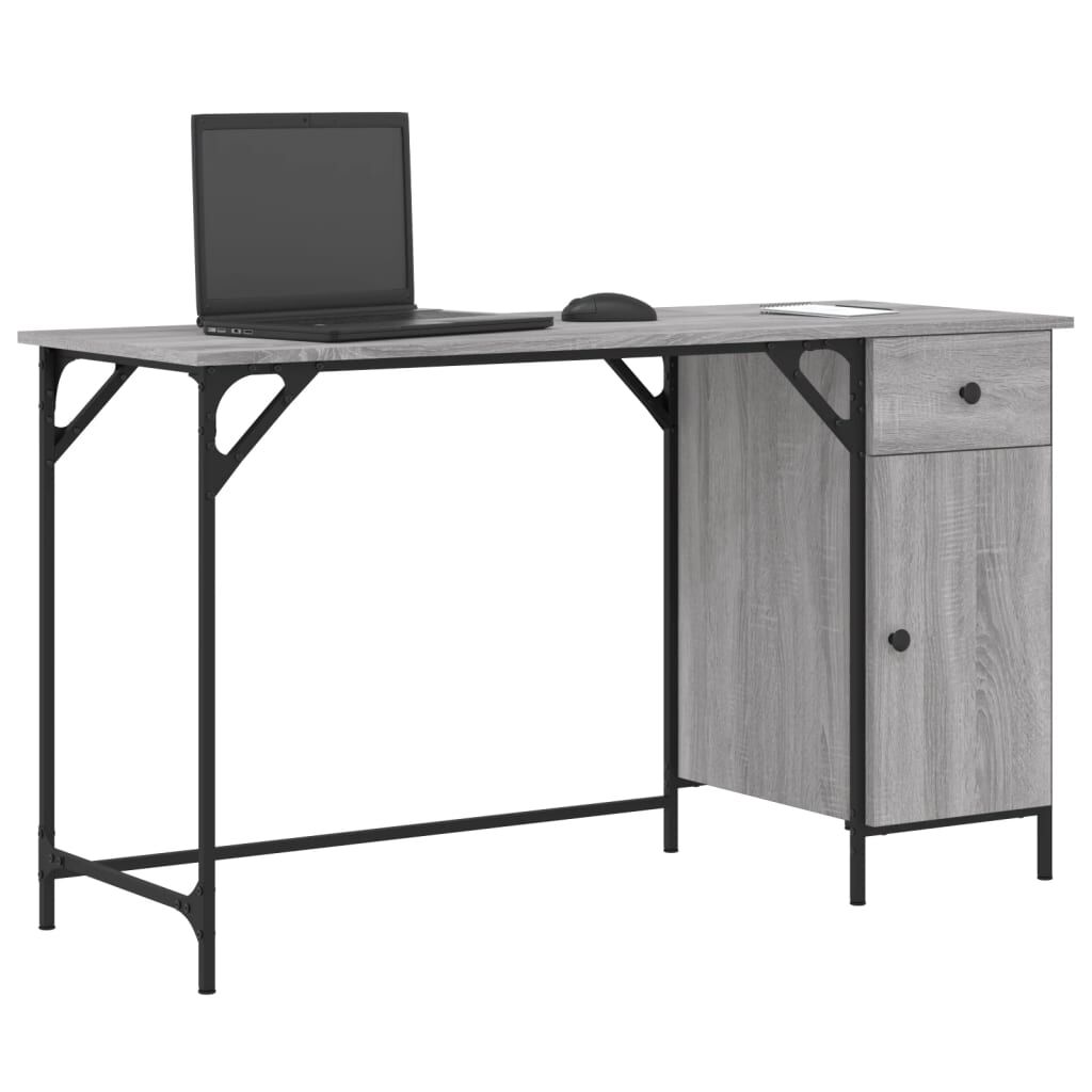 vidaXL Γραφείο Υπολογιστή Γκρι Sonoma 131x48x75 εκ. Επεξεργασμένο Ξύλο