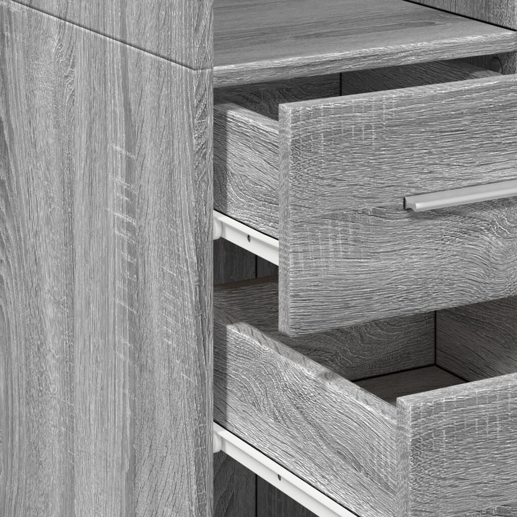 vidaXL Ντουλάπι Γκρι Sonoma 50x42,5x185 εκ. από Επεξεργασμένο Ξύλο